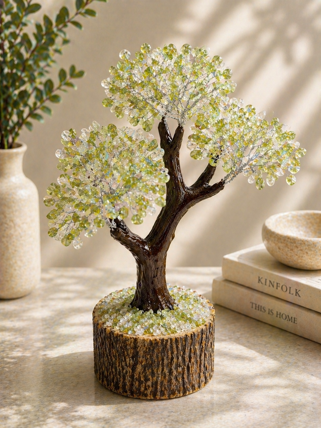 Peridot &amp; Clear Quartz Crystal Tree | Heart Healing, Crown Activation &amp; Spiritual Growth