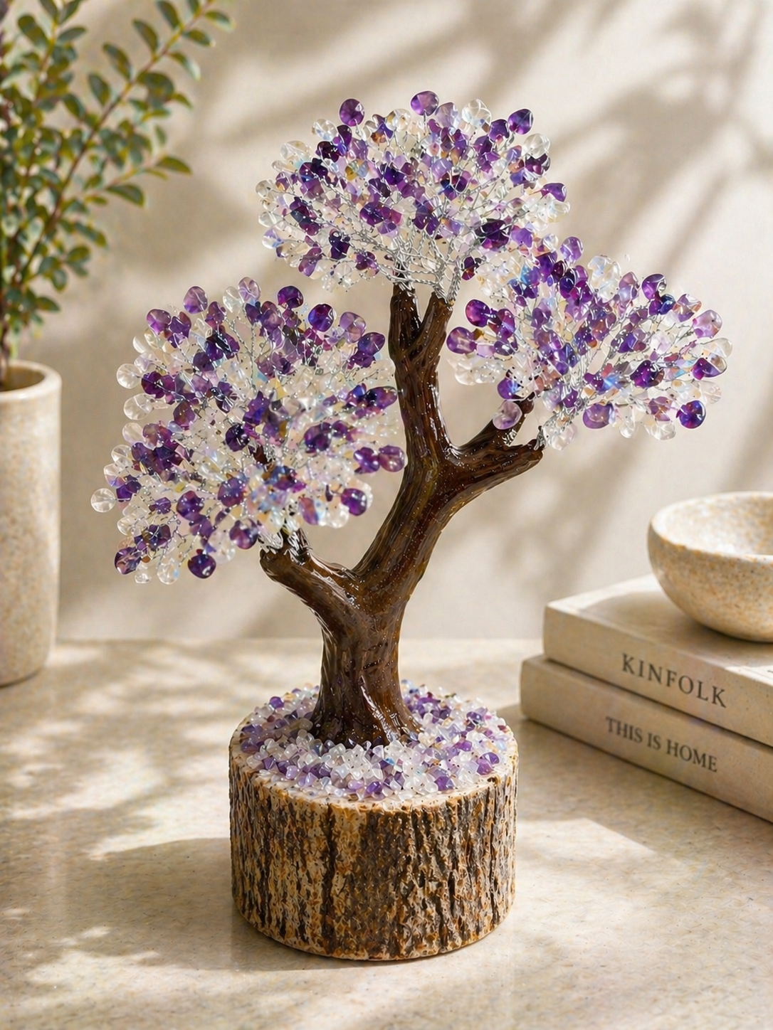 Clear Quartz &amp; Amethyst Crystal Tree | Clarity, Peace &amp; Spiritual Intuition