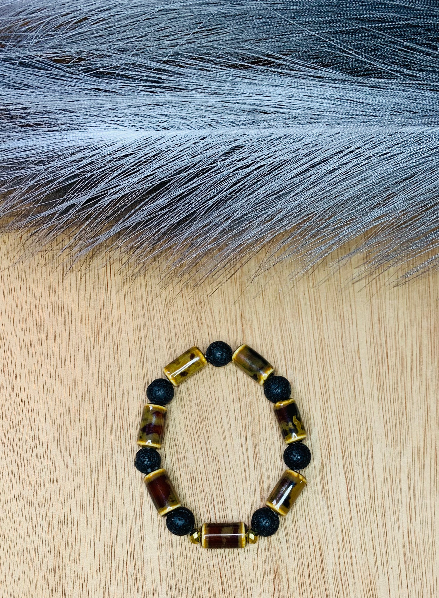 Lava Stone Tribal Bracelet