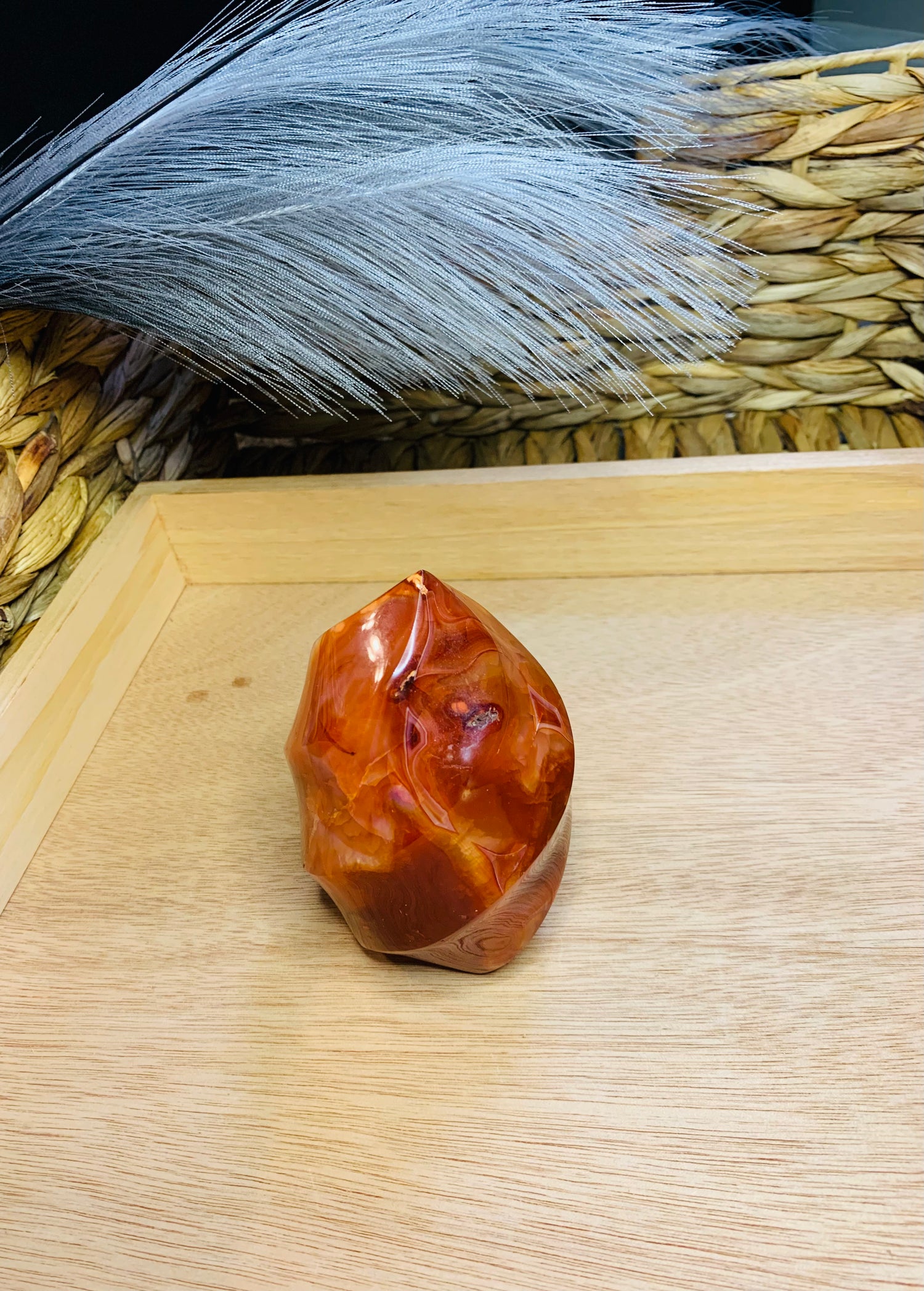 Carnelian Crystal Flame | Stunning Crystal Flame | Hands of Divinity