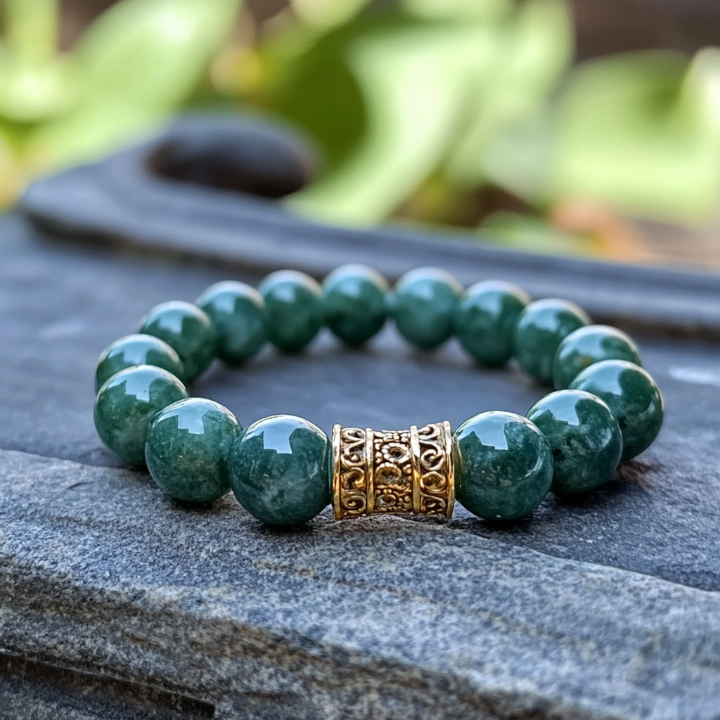 Jade Beaded Bracelet 12mm
