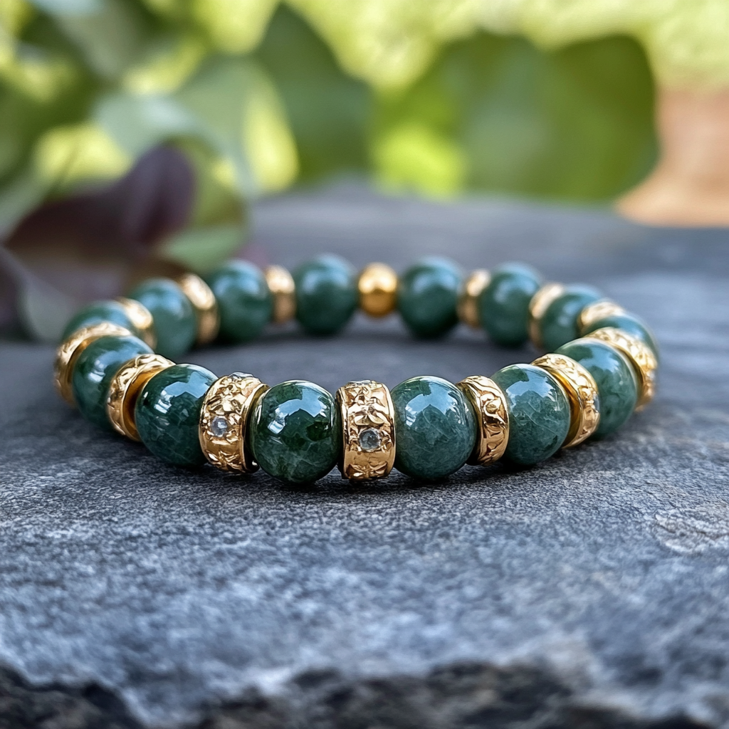 Jade Beaded Bracelet 12mm